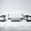 Aluminum Outdoor Sofa Set with Fire Pit and Swivel Chairs