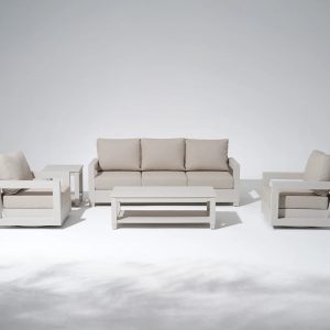 Aluminum Outdoor Sofa Set with Swivel Chairs and Tables