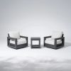 Aluminum Outdoor Swivel Chairs with Side Table Set